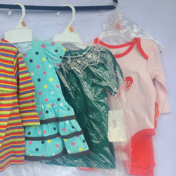 Baby Girl Clothes Bundle – Newborn to 18M, lot of 39pcs, Nwt, Dresses & Outfits - Picture 5 of 11